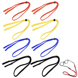 KRYMXAR Glasses Strap Floating 8 Pieces Sports Glasses Strap for Water Sports Outdoor Activities Men Women Elastic Adjustable Colours Red Black Blue Yellow