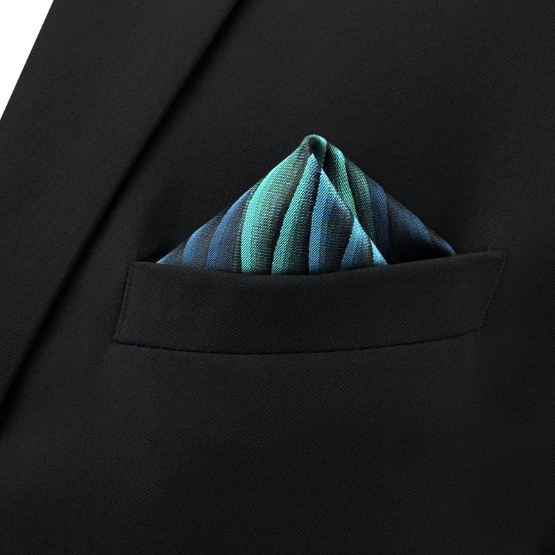 Shlax&Wing único Hombre Seda Pañuelo De Bolsillo Para Azul Geométrico