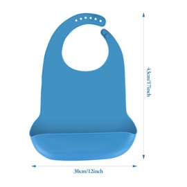 LWMLWM 2 Stück waschbare Silikon Lätzchen für Erwachsene, wiederverwendbare Esslätzchen für Erwachsene für Männer, Frauen, wasserdichte Lätzchen für Erwachsene, ältere Menschen und Behinderte (Blau)