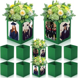 Spiareal 6 Pcs Graduation Table Centerpieces Box 6/7 Inch Picture Centerpieces for Table Photo Props Box Frame Congrats Grad Decorations for Graduation Wedding(Black)