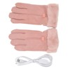 Pink USB Heating Gloves Hand Warmer Touch Screen Design Adjustable