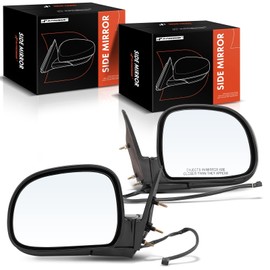 A-Premium Pair (2) Driver and Passenger Side Power Mirror - Compatible with Chevy S10 94-97, Blazer & GMC Jimmy 95-97, Sonoma & Isuzu & Oldsmobile - Heated Manual Folding Outside Rear View Mirror
