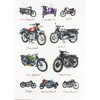 Half a Donkey Great British Motorcycles Large Cotton Tea Towel