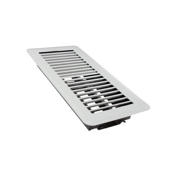Rocky Mountain Goods Floor Register Vent - 4-Inch by 10-Inch - Easy Adjust air Supply Lever - Premium Finish - Heavy Duty to Allow Walk on use (White)