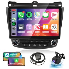 Radio for Honda Accord 2003-2007, Rimoody Android 13 Car Stereo with Carplay Android Auto 10.1'' Touchscreen GPS WiFi Mirror Link Bluetooth FM/RDS HiFi SWC Backup Camera Microphone
