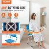 360 Degree Adjustable Swivel Shower Chair 300LBS Capacity Non-Slip Rotating