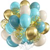 Balloons Birthday Blue, 60 Pieces 12 Inch Balloons Teal Blue