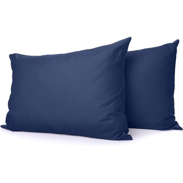Cotton Delight Standard Pillow Cases Set of 2 Blue 100%
