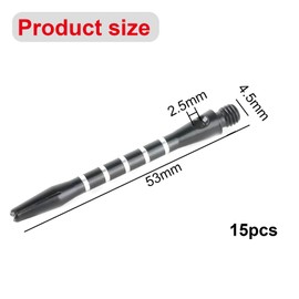 DEFIYEAR 15 Pcs Dart Shafts, Metal Dart Stems with 2BA Thread, Universal Aluminium Dart Shafts Replacement Kit for Soft Tip and Steel Tip Darts, Durable Dart Stems for Accurate Throwing(Black)
