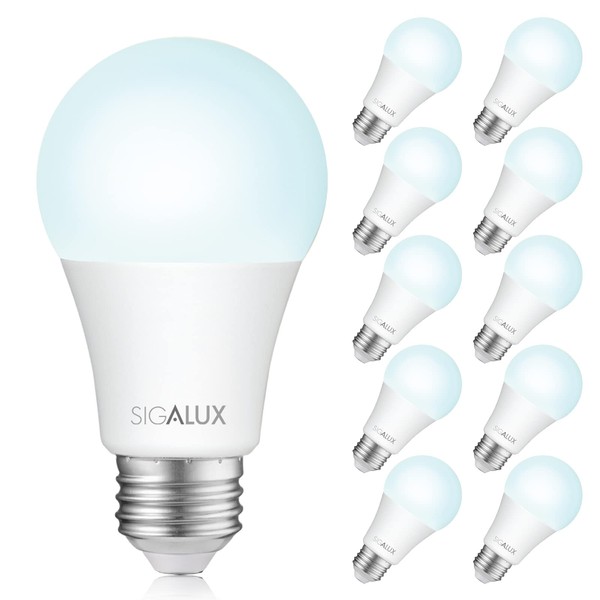 Sigalux 60W Equivalent A19 LED Light Bulb, Daylight Led Light