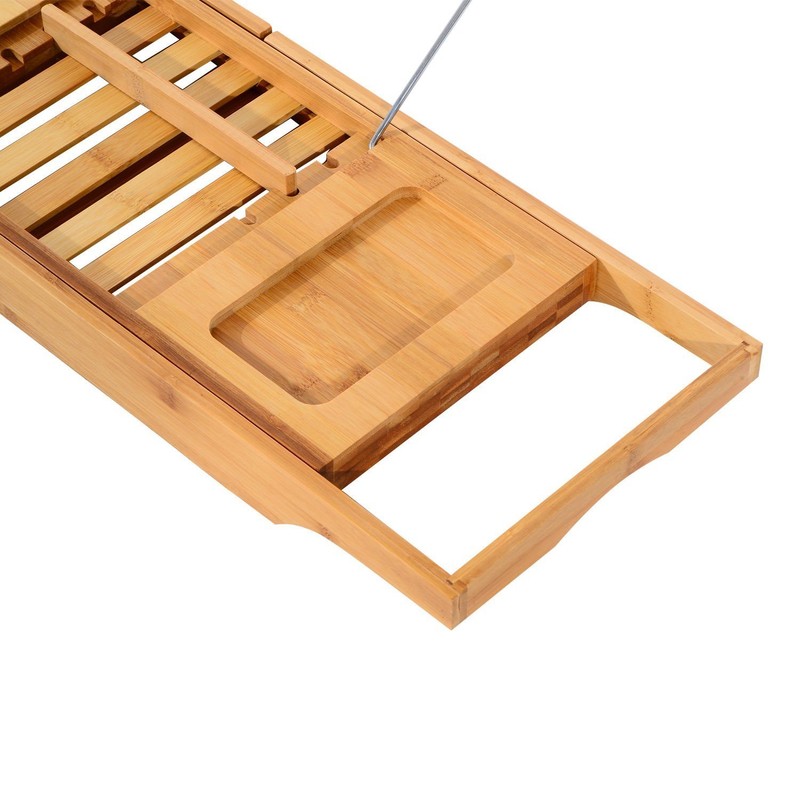 LEGENDARY-YES Bathtub Rack Bamboo Shelf Shower Tub Book Reading Tray