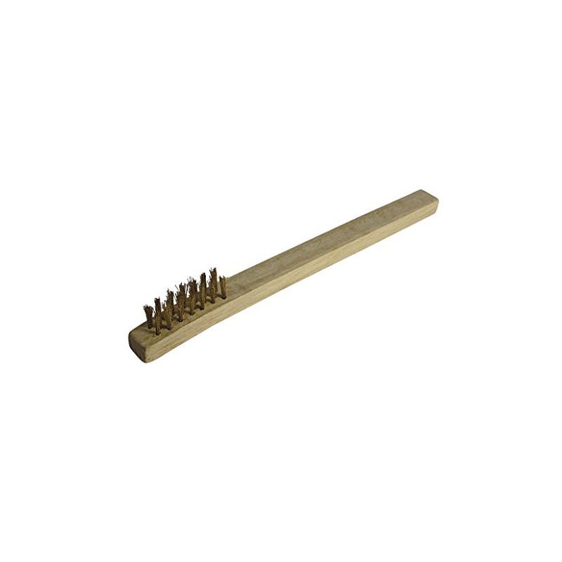 SE 8" Brass Bristles Wire Brush with Wooden Handle -