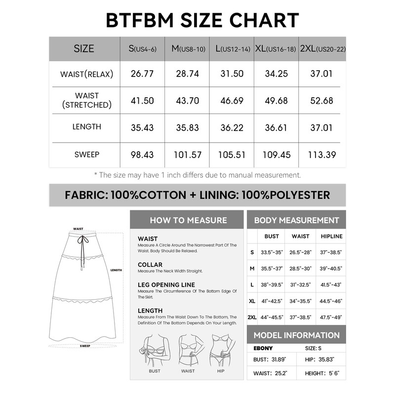 BTFBM Women's Boho Casual Skirts Summer 2025 Lace Embroidery Eyelet