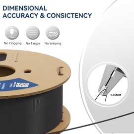 Fugacity PLA Filament 1.75mm, Gray 3D Printer Filament 1KG Spool (N.W 2.2lbs), Dimensional Accuracy +/- 0.02mm, Enhanced Printing Effect Fits Most FDM 3D Printers