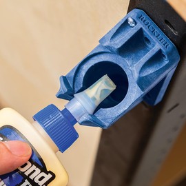 Rockler Glue Bottle Dock Station - No Leak Glue Bottles for 4oz, 8oz, & 16oz - One-Handed Access Upside Down Bottle Holder w/Built-in Opener - Easy to Mount Wood Shop Tools for Adhesives