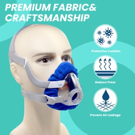 NATAKU 4-Pack Medium CPAP' Mask Liners Complitable for Resmed F20 Full Face Mask Cushions, Ultra-Soft Micro-Fleece Reduces Air Leaks & Pressure Marks, Reusable Mask Covers, Breathable for All-Night