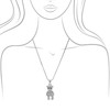Spinningdaisy Crystals Silver Plated Movable Teddy Bear Necklace
