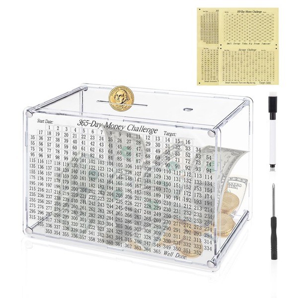 Smash Box 10K Enlarge, Clear Acrylic Unbreakable Piggy Bank for