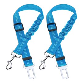 Dog Seat Belt, Pack of 2 Car Seat Belts, Dog Belt for Car, Adjustable Long and Short, Dog Buckle for Car, Blue