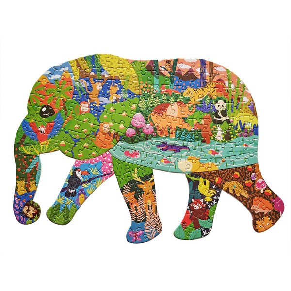 Puzzles for Adults - Elephant - 200 Pieces Forest World - Animal Shaped Floor Jigsaw Puzzles (Elephant)