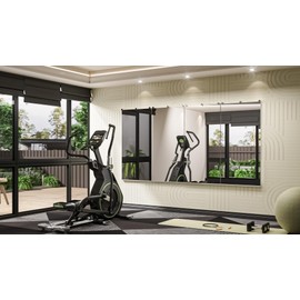 Keonjinn Home Gym Mirror 48” x 24” x 2 PCS Workout Mirror, Large Wall Mirror Full Length for Fitness, Yoga, Wall Mounted Long Mirror for Garage, Dance Studio Decor, Oversized Frameless Mirror