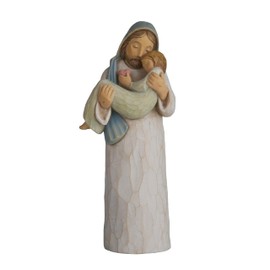 ShineOnAngel Jesus Healing Girl Figurine - Hand Painted Jesus Statue 8” High, Jesus Love You Sympathy Decor Encouraging and Comfort Broken Heart Girl Figurine Embrace His Hope Serie