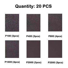 Beyoslf 20PCS 180-2500 Grit Sanding Sponge, 3 x 4 Inch Ultra Fine Sanding Sponge Pads Wet Dry Sandpaper Sponge Block Soft Foam Sand Block Assortment for Model Metal Wood Furniture Drywall Polishing