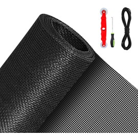 QWR Pet Proof Window Screen Replacement Kit, 48"x118" Durable High Hardness Screen Mesh Replacement Window Screens Repair Kit for Sliding Screen Door,Patio and Windows.(Folded Package with Tool Kit)
