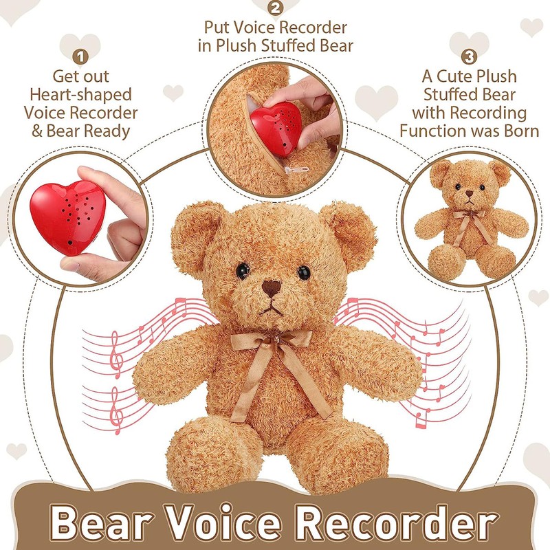 Heart Shaped Voice Recorder Exquisite Portable 30 Seconds Push Button