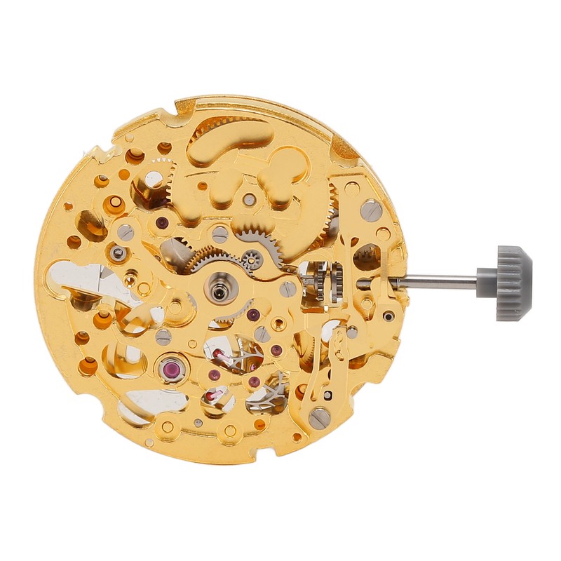 8N24 Watch Movement Golden Alloy Automatic Hollow Out Watch Replacement