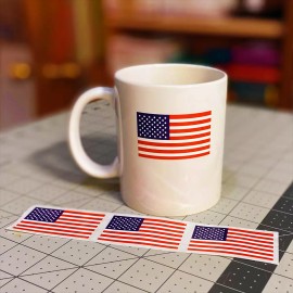 StickerX 10 Mini US American Flag Decal | 2.25x1.25" Sticker | Patriotic United States
