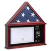 Tieeqe Large Military Shadow Box Solid Wood Burial Flag Display