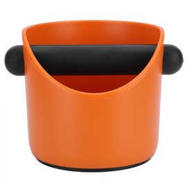 Mini Coffee Grounds Container NonSlip Straight Port Household Grind Bucket Knock Bin Box(Orange )