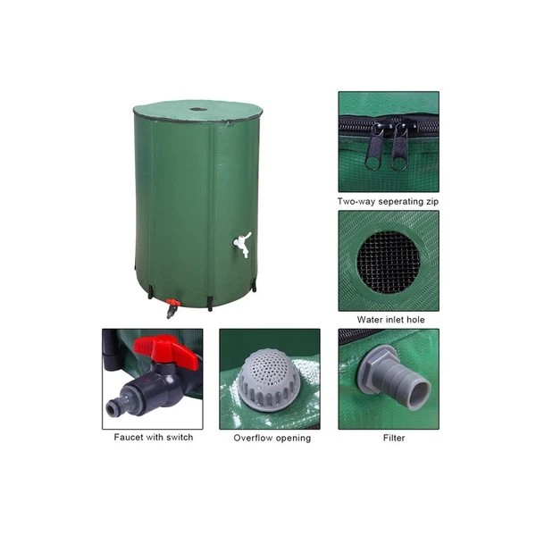 Unbranded 100 Gallon Rain Barrel Folding Portable Water Collector Patio