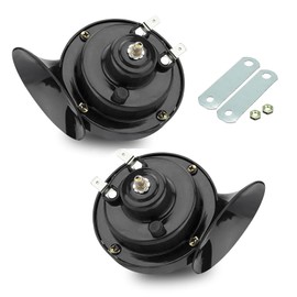 MLY 2PCS 300DB Super Loud Horns, 12V Waterproof Electric Air Horn Kit with Double Snail, Universal Automotive Exterior Accessories for Cars, Motorcycles, Trucks, ATVs, Bikes, Boats (Black)