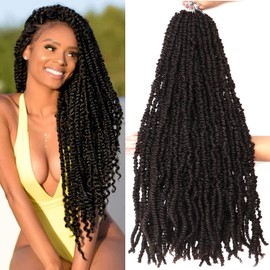 6 Packs Passion Twist Crochet Hair 30 Inch Prelooped Crochet Braids Pretwisted Spring Twist Crochet Hair for Black Women (30 Inch 6 Packs, 4#)