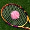 Furry Tennis Ball Keychain - Pink
