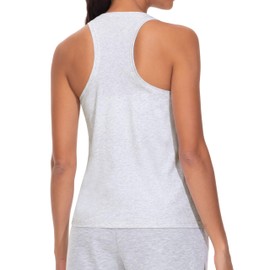 THE GYM PEOPLE Women's Racerback Workout Tanks Tops Sleeveless Running Athletic Yoga Shirts Heather White