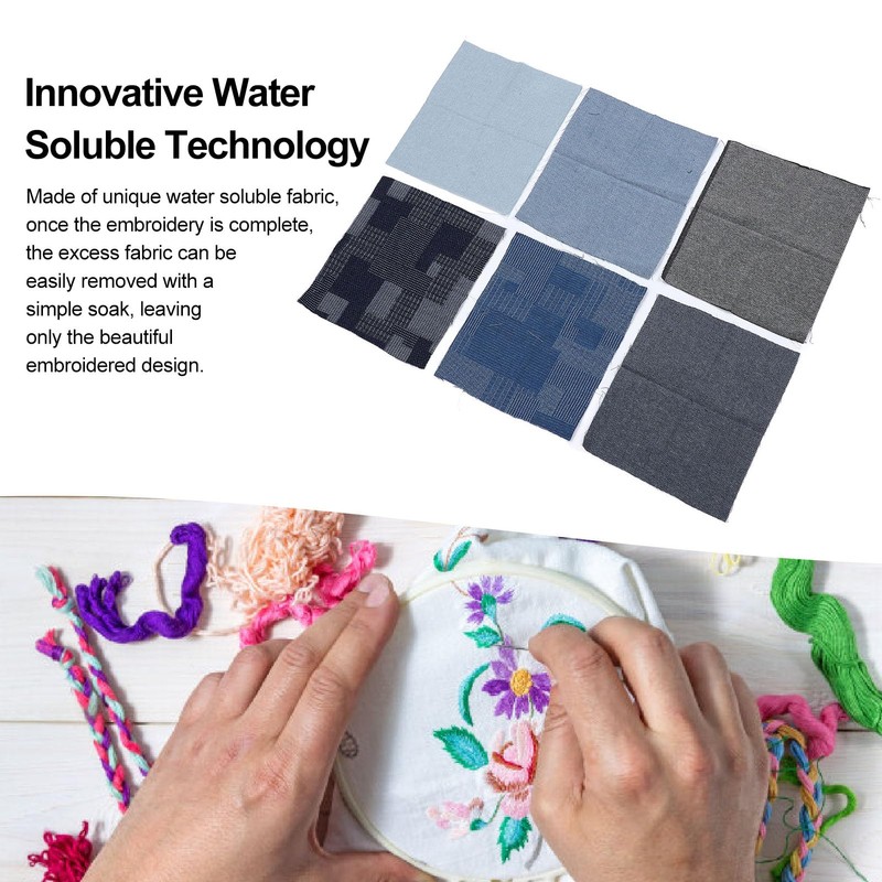 Tomotato Water-soluble embroidery patterns, Sashiko Stitch embroidery paper, 6 pieces