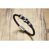 Men's Football Soccer Ball Charm on Braided Genuine Leather Bangle