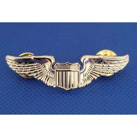 USAF AIR FORCE BASIC PILOT WINGS LAPEL HAT PIN Badge 2" INCHES Silver Plated