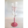 Rose Gold Glitter Stem Champagne Flute with Gold 'Fabulous Mum',