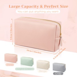 8 Bolsas de Maquillaje Bolsa Cosmética de Cuero PU Neceser Pequeño Impermeable Monedero de Almacenamiento para Niñas Mujeres Organizador de Viaje Almacenamiento Diario (Colores Suaves, M)