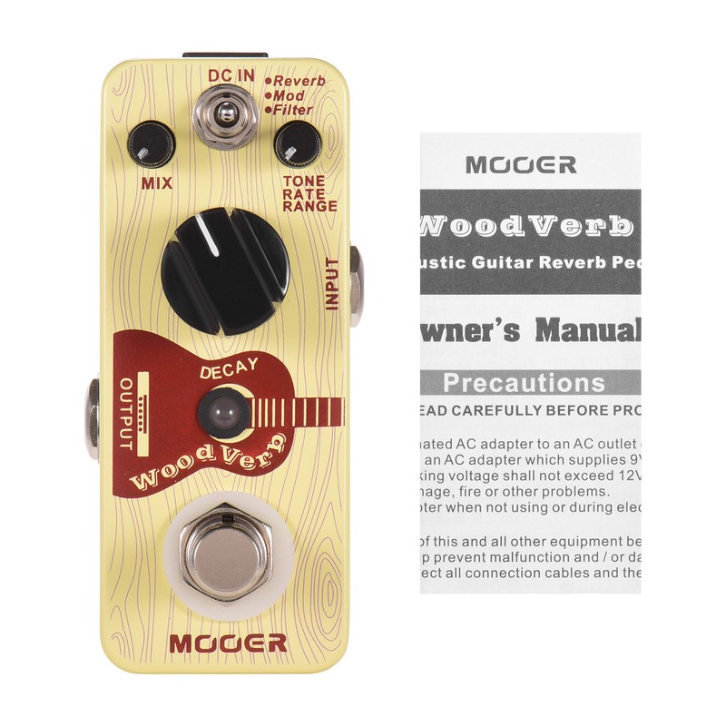 Mooer WoodVerb Acoustic Guitar Reverb Pedal Digital Reverb Pedal Reverb/Mod/Filter