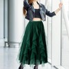Women's Tulle Skirt A-Line Long Fairy Skirts Elastic Waist Layered