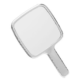 Healeved Espejo De Mano Vintage con Mango para Maquillaje Espejo Portátil Decorativo para Mujeres Y Niñas Espejo De Tocador Compacto De Viaje Color Plateado