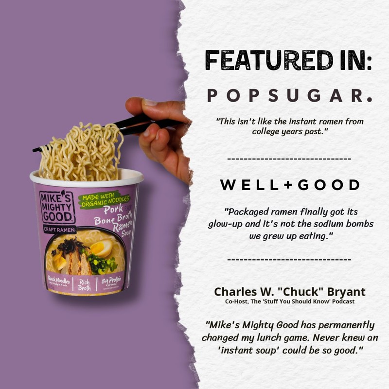 Mike’s Mighty Good Bone Broth Pork Ramen Cup (Pack of