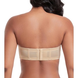 DotVol Women's Multiway Strapless Bra Full Figure Underwire Contour Beauty Back Plus Size Bra(38B, Beige)