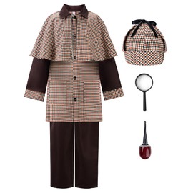 ReliBeauty Detective Costume Kids Girls and Boys,5/120