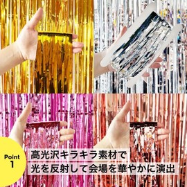 Tassel Curtains Fringe 2-Piece Set Champagne (Glitter) Decoration Background Glitter Birthday Party Supplies NYANDELMO